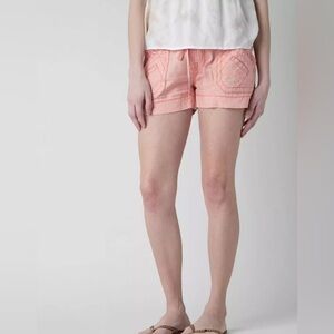 Miss Me Linen Shorts Mid Rise Women Size 28 Boho Casual Beach Pink Coral